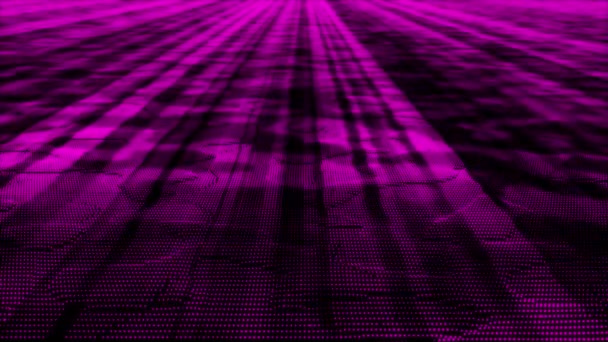 Animé Couleur Rose Flux Données Numériques Particules Cyber Technologie Futuriste — Video