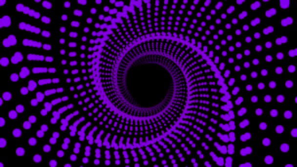 Animado Ciencia Ficción Futuristas Puntos Circulares Alta Tecnología Túnel Giratorio — Vídeos de Stock