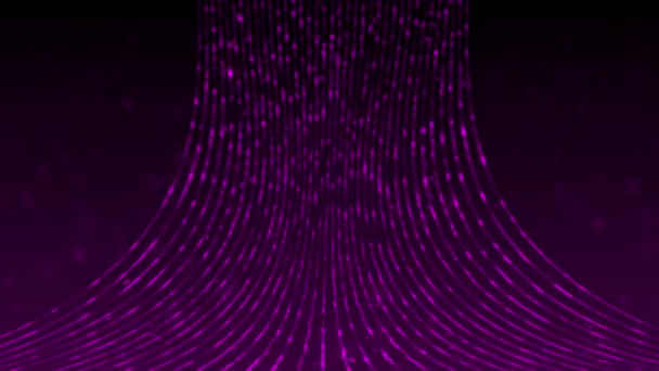 高科技3D数据流在网络空间中的动态数字流动 发光科幻数字粒子技术背景 — 图库视频影像