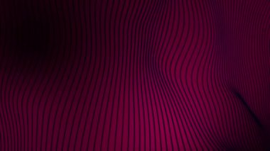 Animasyon 3D Magenta Kırmızı renk koyu arkaplan üzerinde yavaş çekim şerit çizgileri