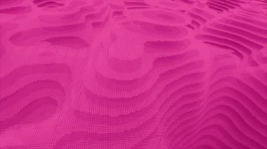 Animasyon 3d yüksek teknoloji magenta kırmızı dairesel noktalar topoğrafya fütüristik arka plan, 3d parçacıklar geometrik premium iş geçmişi