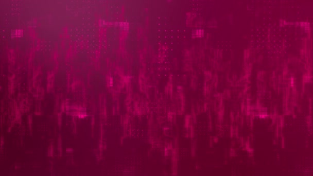 テクノロジーの背景 マゼンタ赤色デジタル技術の背景を介して流れるアニメーションハイテク技術の粒子波 — ストック動画