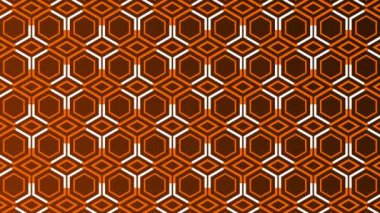 Altıgen desenli turuncu arkaplanda hareket eden animasyon turuncu çizgiler