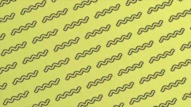 Sarı arkaplan üzerinde canlandırılmış Minimum Geometrik kıvrımlı şekiller, minimum arkaplan