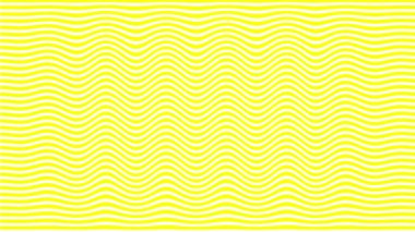Canlandırılmış sarı ve beyaz dalgalı çizgiler minimum arkaplan, çizgili su dalgası hareketi