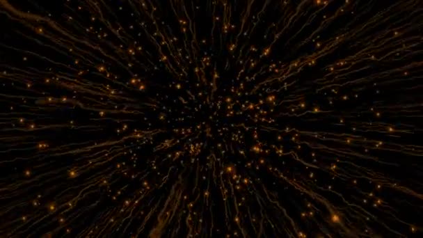Canlandırılmış Turuncu Renkli Işıldayan Parçacıklar Hareket Arkaplanı — Stok video
