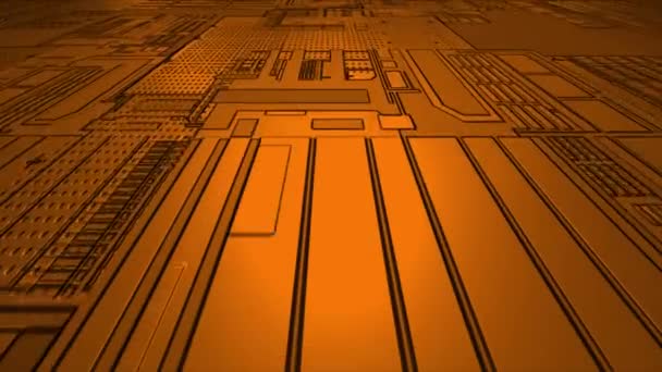 Animierter Computer Chipsatz Muster Futuristische Technologie Hintergrund — Stockvideo