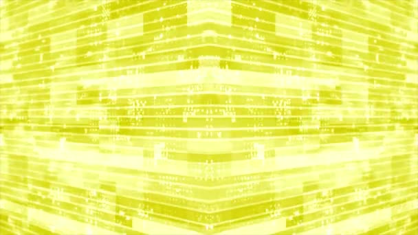 动画3D黄色条纹盒模式移动技术网络空间背景 — 图库视频影像