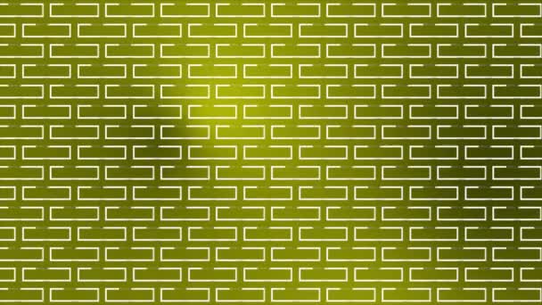 黄色背景上的动画移动几何形状平方图案 数字形状背景 — 图库视频影像