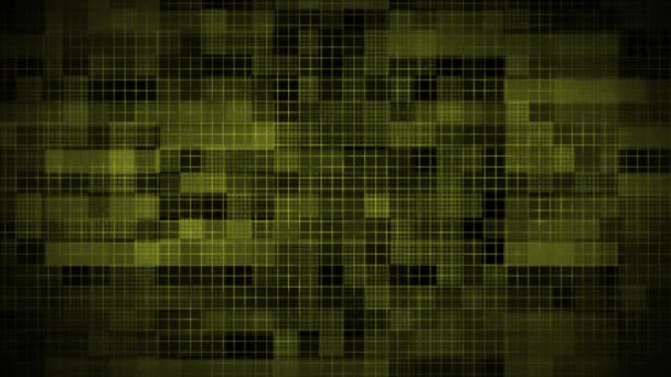 Анімовані Жовті Абстрактні Геометричні Фігури Технології Фону Технологія Текстури Сітки — стокове відео