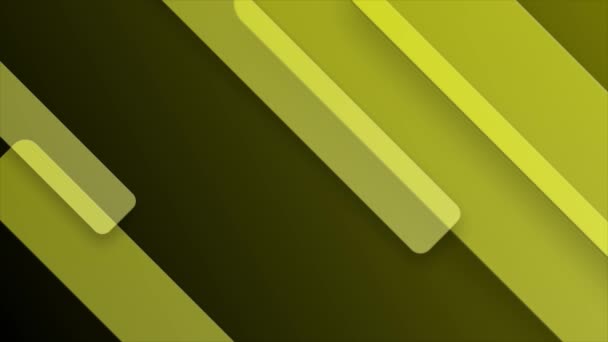Animowany Żółty Abstrakcyjny Kształt Prostokąta Geometrycznego Minimalne Tło Kształt Prostokąta — Wideo stockowe