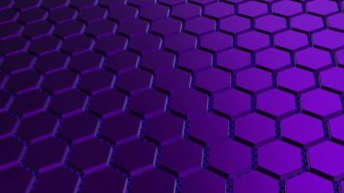 Animasyon yüksek teknoloji 3D altıgen şekilli parlayan ağ gelecekçi teknoloji arka planı