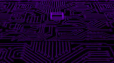 Animasyon yüksek teknoloji 3D devre teknolojisi arka planı, 3D ana kart devre bilim kurgu arka planı