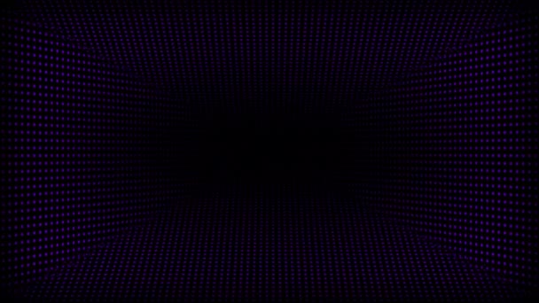 Animowana Technologia Streszczenia Ciemne Tło Poruszające Się Kropki Tło Siatki — Wideo stockowe