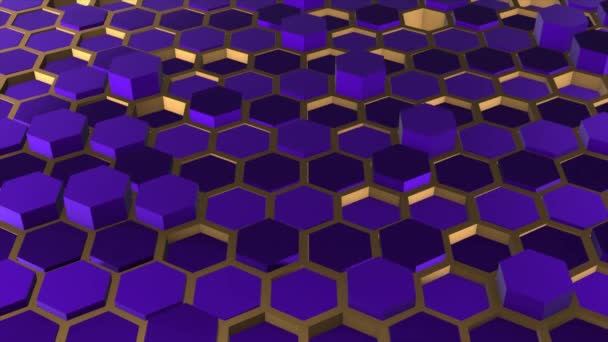 Animado Simple Púrpura Formas Geométricas Hexagonales Con Fondo Futurista Lujo — Vídeos de Stock