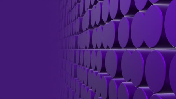 Animated Abstract Cylindrical Moving Geometrical Futuristic Background Transparent Cylindrical Shape — Stock Video