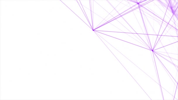 Анимированные Пурпурные Линии Цвета Образующие Паутину Структура Футуристический Фон Плексисные — стоковое видео