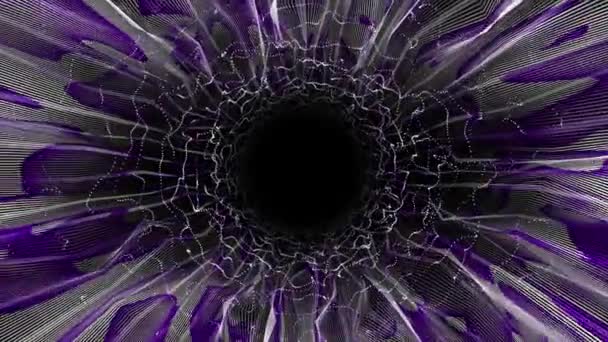 Анімовані Абстрактні Високотехнологічні Науково Фантастичні Паралельні Лінії Чорному Тлі Футуристичний — стокове відео