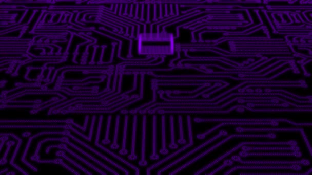 Geanimeerde Tech Printplaat Patroon Technologie Achtergrond Moederbord Circuit Sci Achtergrond — Stockvideo