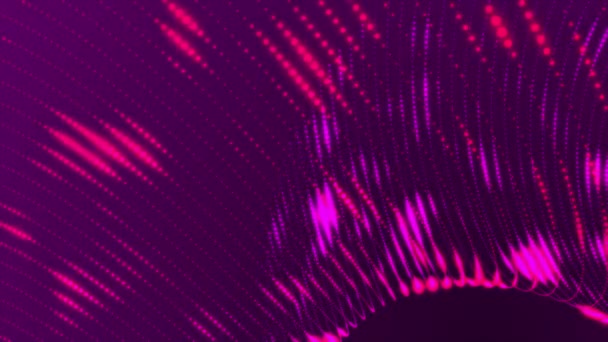 Fondo Animado Partículas Digitales Brillantes Color Rosa Alta Tecnología Fondo — Vídeos de Stock