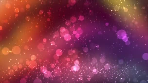 Geanimeerde Kleurrijke Glitterbelletjes Deeltjes Die Naar Boven Bewegen Futuristische Abstracte — Stockvideo