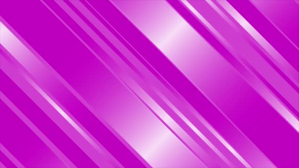 Color Rosa Animado Rayas Diagonales Brillantes Bucle Geométrico Mínimo Fondo — Vídeos de Stock