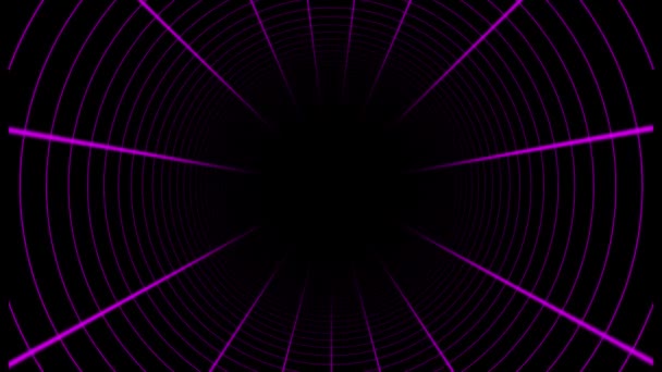 Túnel Futurista Alta Tecnología Cilíndrico Color Rosa Animado Fondo Del — Vídeos de Stock