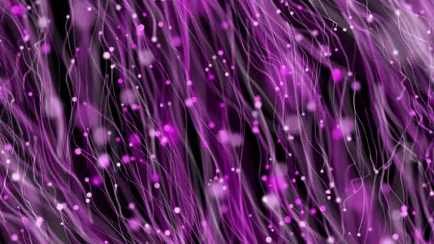 Animado Color Rosa Partículas Flotando Espacio Cibernético Fondo Futurista Fondo — Vídeos de Stock