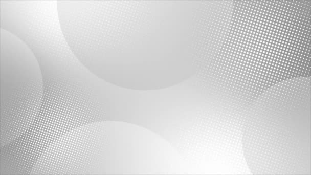 Анімований Білий Колір Абстрактний Фон Колами Напівтоновими Крапками Сірий Білий — стокове відео