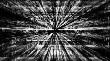 Altıgen desen üzerinde hareket eden canlandırılmış beyaz çizgiler Siyah renk arkaplanı