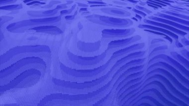 Canlandırılmış 3d yüksek teknolojili mavi dairesel noktalar topoğrafya fütüristik arka plan, 3d parçacıklar geometrik premium iş teknolojisi arka planı