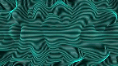 Siyah arkaplanda soyut desenli soyut Cyan renk yatay çizgileri canlandırıldı