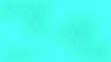 Canlandırılmış Basit ve zarif Cyan renk altıgen desen fütüristik minimal arkaplan