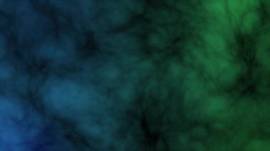 Animasyon Mavi ve Yeşil duman yavaş çekimde, bulut dokulu yavaş hareket eden duman arkaplanı