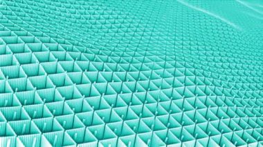 Canlandırılmış Cyan rengi 3d küp dalga deseni oluşturur basit ve klas arkaplan, en az şekil geometrik arkaplan