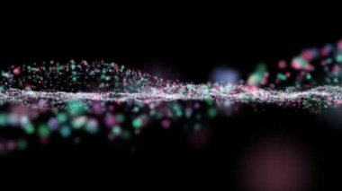 Canlandırılmış HI-tech fütüristik parçacıklar siber uzayda akıyor.