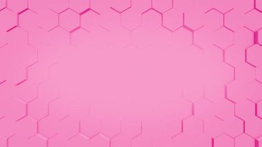 Animasyon kırmızısı 3d altıgen şekiller profesyonel kullanım için yavaş hareket eden geometrik arkaplan