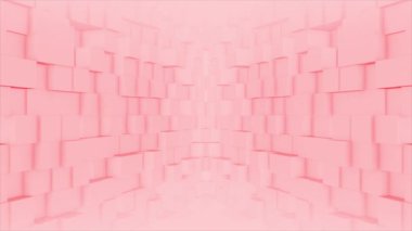 Canlandırılmış Kırmızı renk basit ve zarif 3d kare geometrik fütüristik arkaplan profesyonel ya da iş amaçlı