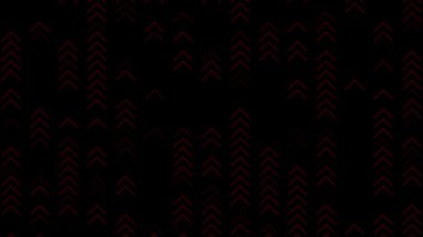 Siyah arkaplanda görünen ve kaybolan canlandırılmış kırmızı renk şekilleri