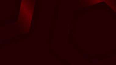 Animasyon Kırmızı renk altıgen şekiller dönen fütüristik koyu prim döngüsü arka plan