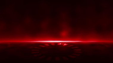 Boş alanda parlayan canlandırılmış kırmızı renk veya merkezinde dönen halka olan boş sahne