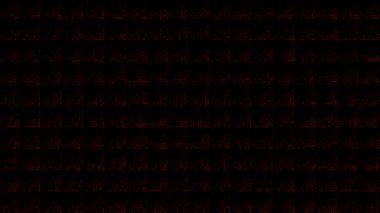 Canlandırılmış kırmızı renkli yüksek teknolojili dairesel noktalar soyut dizayn yarım ton yavaş çekim fütüristik geometrik döngü