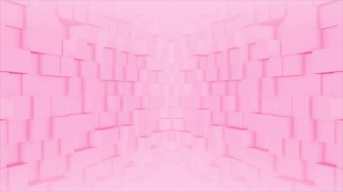 Canlandırılmış Magenta kırmızı rengi basit ve zarif 3d kare geometrik fütüristik arkaplan profesyonel ya da iş amaçlı