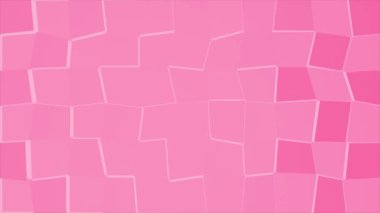 Sunum için canlandırılmış Magenta kırmızı renk soyut tasarım kare kare desen geometrik döngü arkaplanı