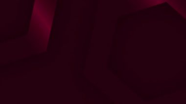 Animasyon Magenta kırmızı renk altıgen şekiller dönen fütüristik koyu prim döngüsü arka plan