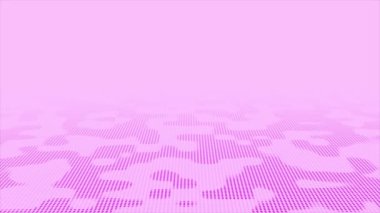 Animasyon Pembe renksiz dalga desenli fütüristik teknoloji dairesel noktalar arka plan