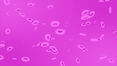 Canlandırılmış Basit ve zarif Pembe renkli 3d torus geometrik arkaplanı şekillendirir