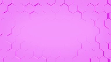 Animasyon pembe renk 3d altıgen şekiller profesyonel kullanım için yavaş hareket eden geometrik arkaplan