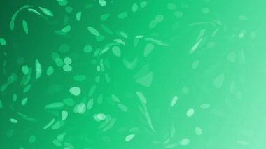 Canlandırılmış Turkuaz renk dairesel noktalar yüzen soyut desen arkaplanı