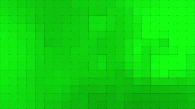 Canlandırılmış Basit ve klas pikselli kare desenli çizgiler yeşil renk minimum geometrik arkaplan